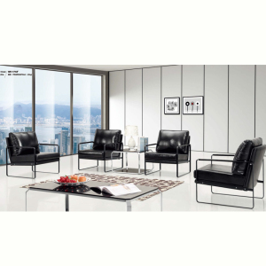 Modern Black Single Seat Leather Sofa Chair for Reception